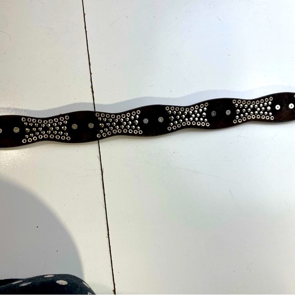 Nocona Y2K Vintage Bling Brown Silver Rhinestones Iridescent Jewel Vintage Belt - Picture 5 of 16